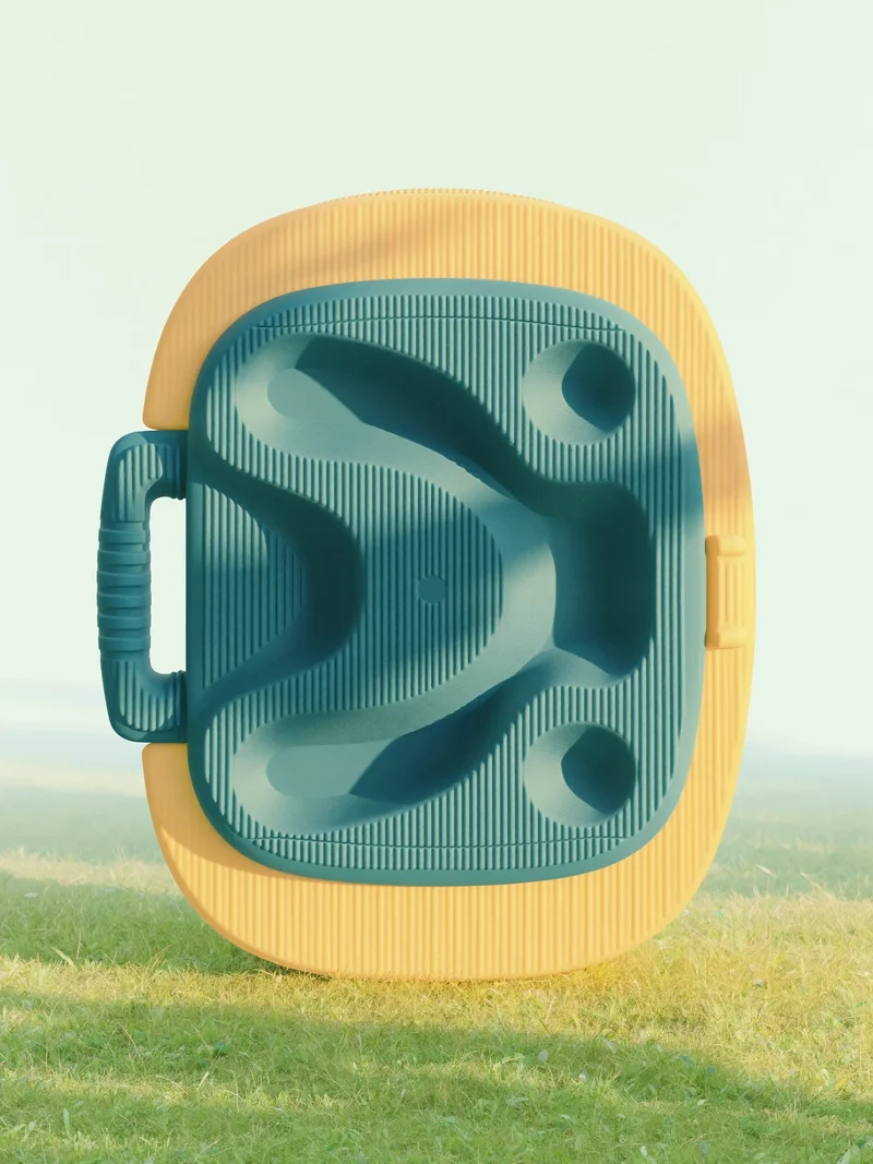 Concept illustrato di accessorio pieghevole per pic-nic